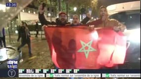 Scènes de liesse et heurts avec la police sur les Champs-Elysées après la qualification du Maroc