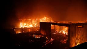 Des véhicules et des maisons brûlent lors d'un incendie à Viña del Mar, au Chili, le 2 février 2024.