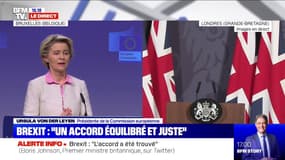 Brexit: pour Ursula von der Leyen, présidente de la Commission européenne, "c'est un accord qui marquera l'histoire" 