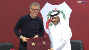 Laurent Blanc lors de sa présentation à Al Rayyan