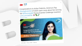 Anika Chebrolu a remporté le concours scientifique 3M Young Scientist Challenge.