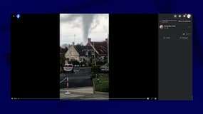 Une tornade à Carlepont dans l'Oise le 18 juin 2024.