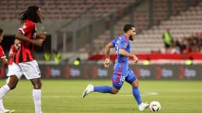 Rayan Cherki, sur la pelouse de l'Allianz Riviera, le dimanche 27 août 2023