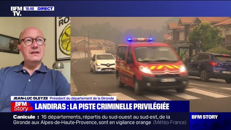 Piste criminelle privilégiée dans l'incendie à Landiras: pour Jean-Luc Gleyze, président de la région Gironde, 