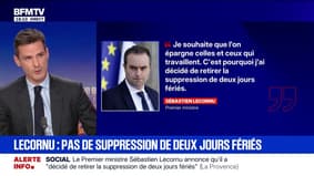 Le Premier ministre Sébastien Lecornu annonce qu'il a "décidé de retirer la suppression de deux jours fériés"