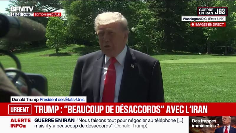 "Il y a beaucoup de désaccords, beaucoup de discordes, beaucoup de problèmes" avec l'Iran, déclare Donald Trump