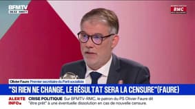 Olivier Faure (PS): "Si rien ne change, il y aura une censure, donc ce gouvernement tombera et il y aura vraisemblablement une dissolution à laquelle nous sommes prêts"