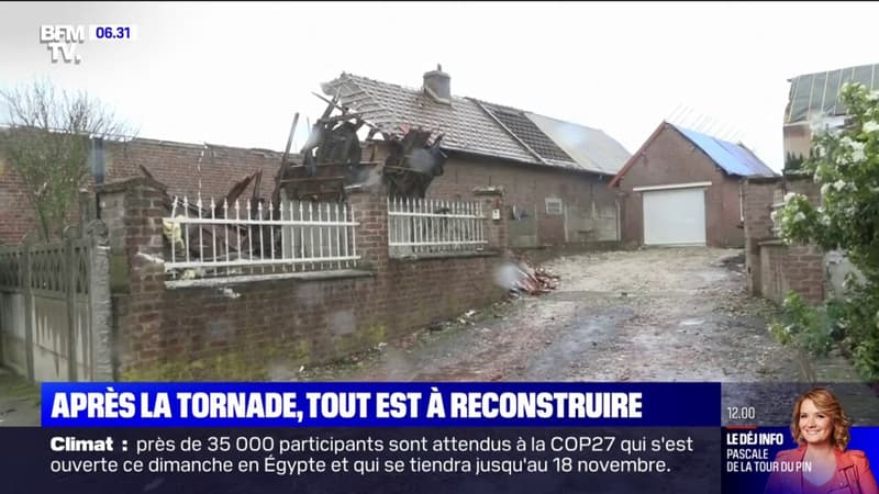 15 jours après le passage de la tornade, tout est à reconstruire à Bihucourt dans le Pas-de-Calais