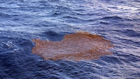 Une plaque de mazout en mer, le 11 janvier 2003 (photo d'illustration). 