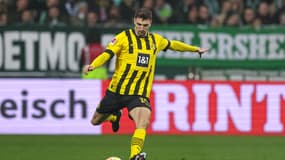 Thomas Meunier sous le maillot de Dortmund en février 2023.