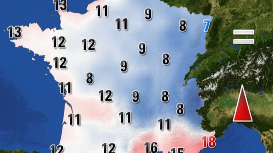 Les températures de ce mercredi 15 novembre 2017 l'après-midi. Les températures de ce mercredi 15 novembre 2017 l'après-midi.