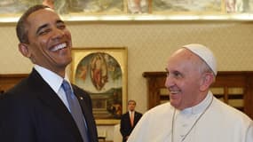 Barack Obama et le pape François lors de leur rencontre le 27 mars 2014.