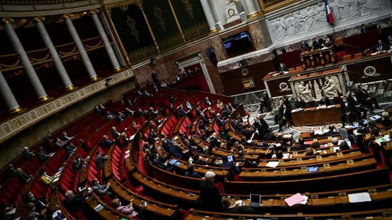 L'hémicycle du Palais Bourbon à Paris, le 6 octobre 2020