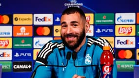 Karim Benzema face à la presse avant PSG-Real, le 14 février 2022