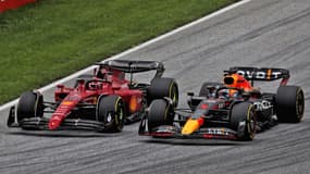 Charles Leclerc et Max Verstappen lors du GP d'Autriche.