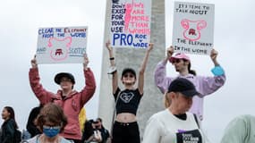 Des manifestantes défendent le droit à l'avortement à Washington le 14/05/2022