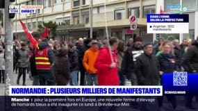 Grève du 28 mars: des milliers de manifestants dans les rues de Normandie