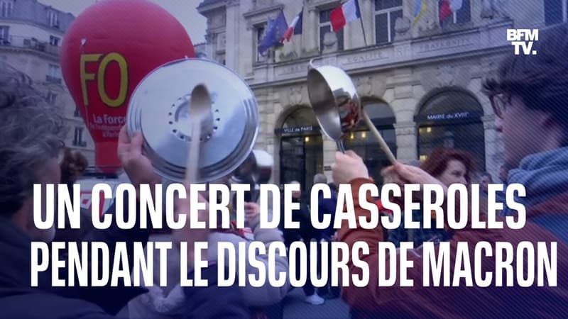 Concerts de casseroles, cortèges sauvages: ces manifestants ont boycotté l'allocution d'Emmanuel Macron