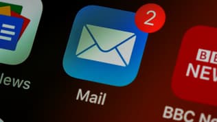 L'application Mail sur un iPhone.