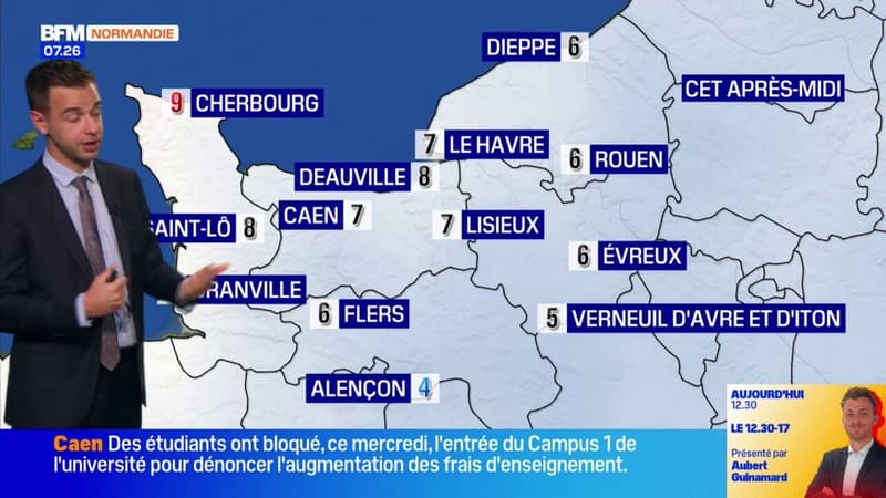 Météo Normandie: une journée très nuageuse, il fera 9°C à Cherbourg