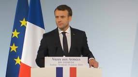 Emmanuel Macron à Toulon lors de ses vœux aux armées, le 19 janvier 2017.