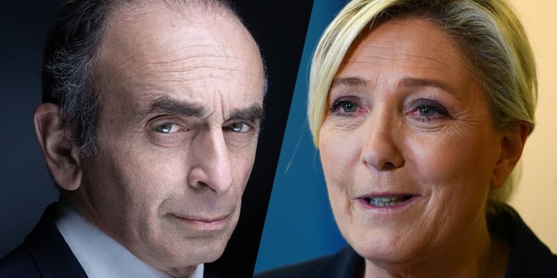 Eric Zemmour et Marine Le Pen (photo d'illustration).