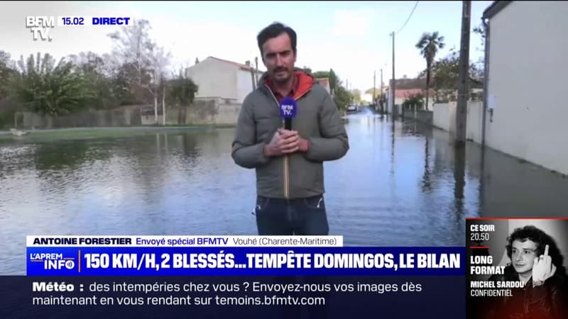 Tempête Domingos: la commune de Vouhé, en Charente-Maritime, envahie par les eaux