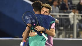 Gaël Monfils et Stan Wawrinka, à Dariya (Arabie Saoudite) le 12 décembre 2019