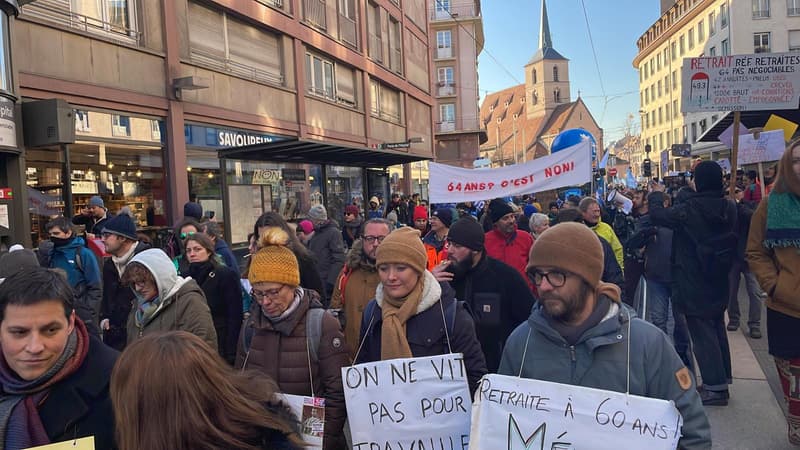 La manifestation strasbourgeoise contre la réforme des retraites, le 7 février 2023
