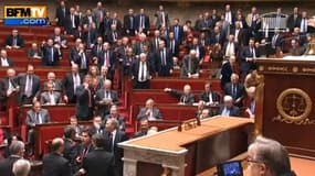 Vue des bancs de la droite, à l'Assemblée nationale, après les accusations de Manuel Valls, mardi