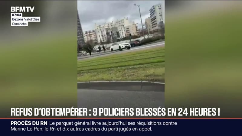 Neufs policiers blessés lors de différents refus d'obtempérer en moins de deux jours