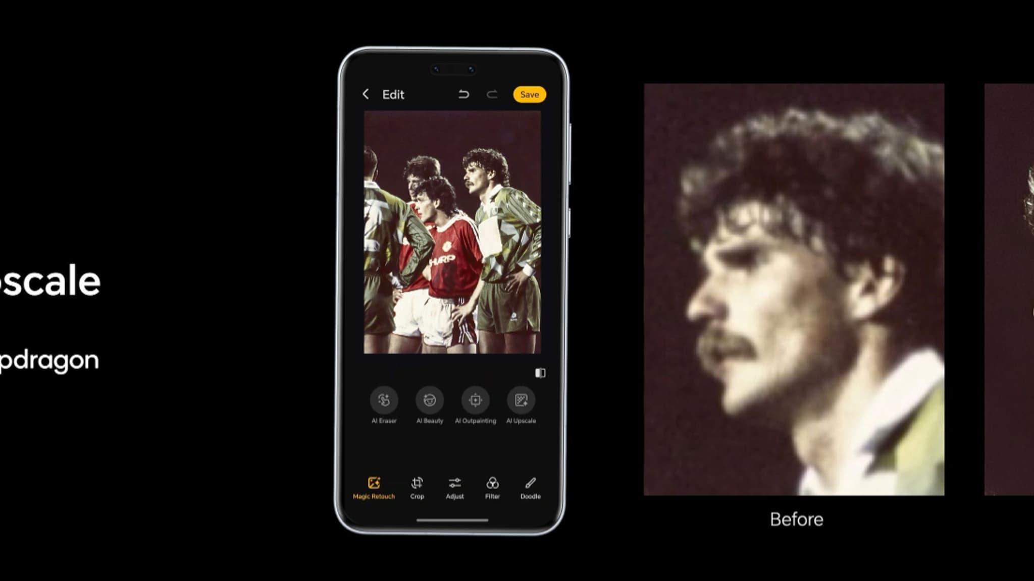 La fonction AI Upscale permet de restaurer d'anciennes photos. La fonction AI Upscale permet de restaurer d'anciennes photos.