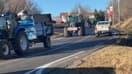 Le cortège des agriculteurs en colère mobilisés à Gap, le 25 janvier 2024, dans le contexte du mouvement de protestation national de la profession.