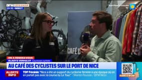 On a rendez-vous au Café des cyclistes sur le port de Nice avec Gladys Verhulst-Wild