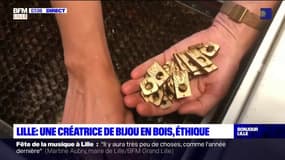 Lille: elle créé des bijoux en bois local