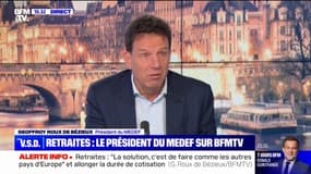 Geoffroy Roux de Bézieux (Medef) sur les retraites: "C'est une réforme globalement équilibrée"