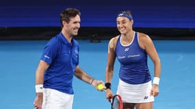 Edouard Roger-Vasselin et Caroline Garcia, le 1 janvier 2024, à Sydney