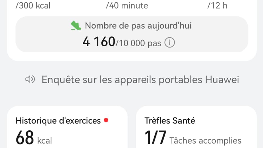 L'application Huawei Santé regroupe toutes les informations.