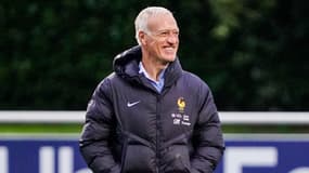 Didier Deschamps pendant un entraînement de l'équipe de France en octobre 2024