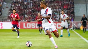 Bradley Barcola lors du match de la 3e journée de Ligue 1 Lille-PSG, 1er septembre 2024
