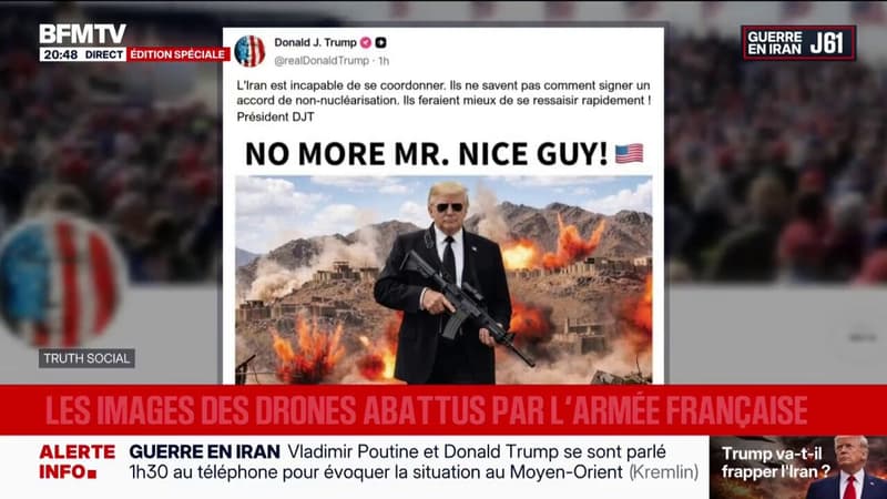 Guerre en Iran: Donald Trump menace de ne plus jouer "les gentils"