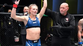 Manon Fiorot lors de sa victoire sur Mayra Bueno Silva en octobre 2021