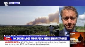 Incendies dans le Finistère: "Près de 1500 hectares brûlés" annonce Maël de Calan, qui déplore une "catastrophe"