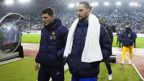 Benjamin Pavard et Adrien Rabiot sous le maillot de l'équipe de France - le 20/03/2025