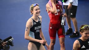 La Française Cassandre Beaugrand après son titre olympique sur le triathlon, 31 juillet 2024