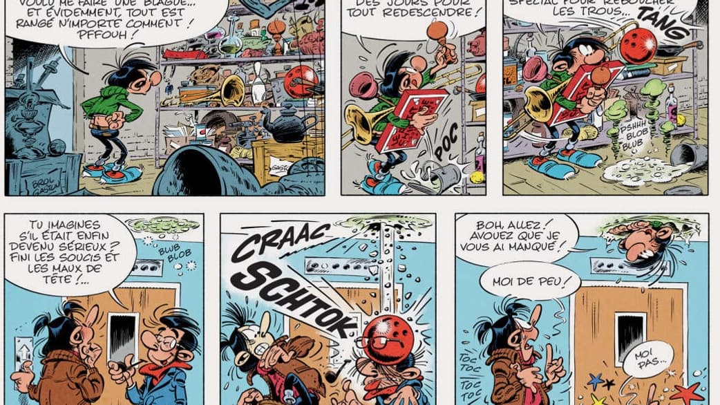 Un extrait de la nouvelle aventure de Gaston Lagaffe par Delaf