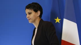 La ministre de l'Education, Najat Vallaud-Belkacem, en conférence de presse le 22 avril 2016