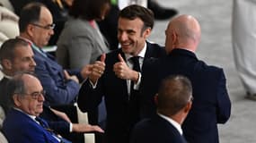 Emmanuel Macron, lors de la demi-finale de la Coupe du monde, le 14 décembre 2022