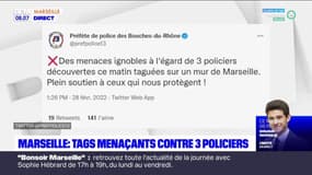 Marseille: des menaces contre trois policiers taguées sur un mur