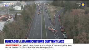 Colère des agriculteurs: le blocage de l'A25 levé, une réouverture attendue "au cours de la nuit"